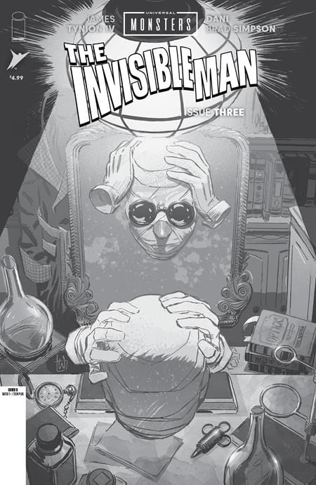 universal monsters the invisible man #3 (of 4) cvr d inc 1:25 lee weeks b&w  var
