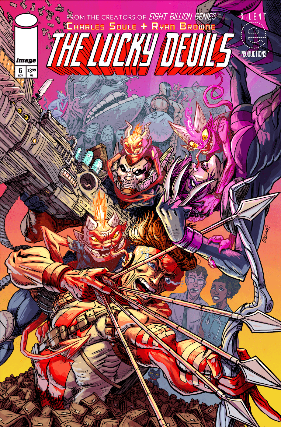 Image Comics Comic Books LUCKY DEVILS #6 (OF 9) CVR C RYAN BROWNE YOUNGBLOOD TEAM UP VAR (MR) 70985304230300631 0825IM8431