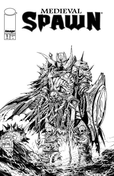 Image Comics Comic Books MEDIEVAL SPAWN #1 (OF 4) CVR B TODD MCFARLANE & FRANCESCO MATTINA B&W VAR 70985304134400121 0225IM278