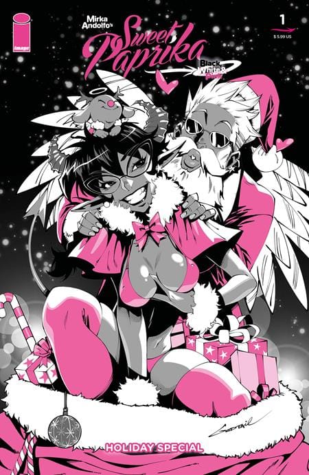 Image Comics Comic Books MIRKA ANDOLFOS SWEET PAPRIKA BLACK WHITE & PINK HOLIDAY SPECIAL (ONE SHOT) CVR B GODTAIL VAR (MR) 70985304535900121 1025IM0292