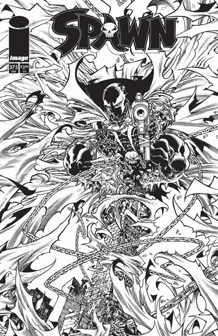 Image Comics Comic Books SPAWN #375 CVR B HARVEY TOLIBAO B&W VAR 70985300214737521 1225IM0414
