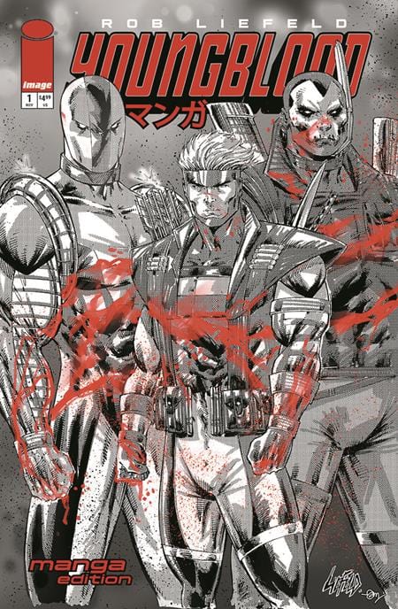 Image Comics Comic Books YOUNGBLOOD #1 (2025) CVR M ROB LIEFELD MANGA B&W VAR 70985304517500141 0925IM0259
