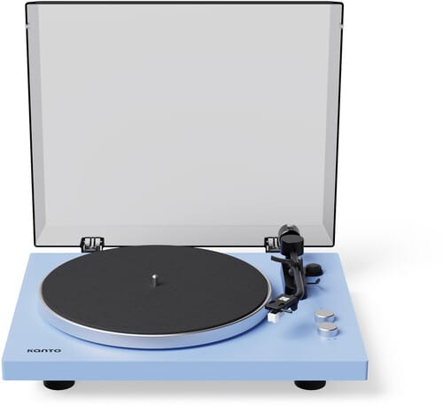 Kanto Music > Audio Equipment Kanto OBI3G2VMU Bluetooth Turntable - Belt Drive - Semi Automatic - Matte Ice Blue 800152726915 KAON26960