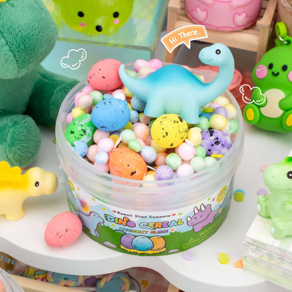 Kawaii Slime Company Toys Dino Cereal Crunchy Slime 857488008697 DINCERCRU_8017