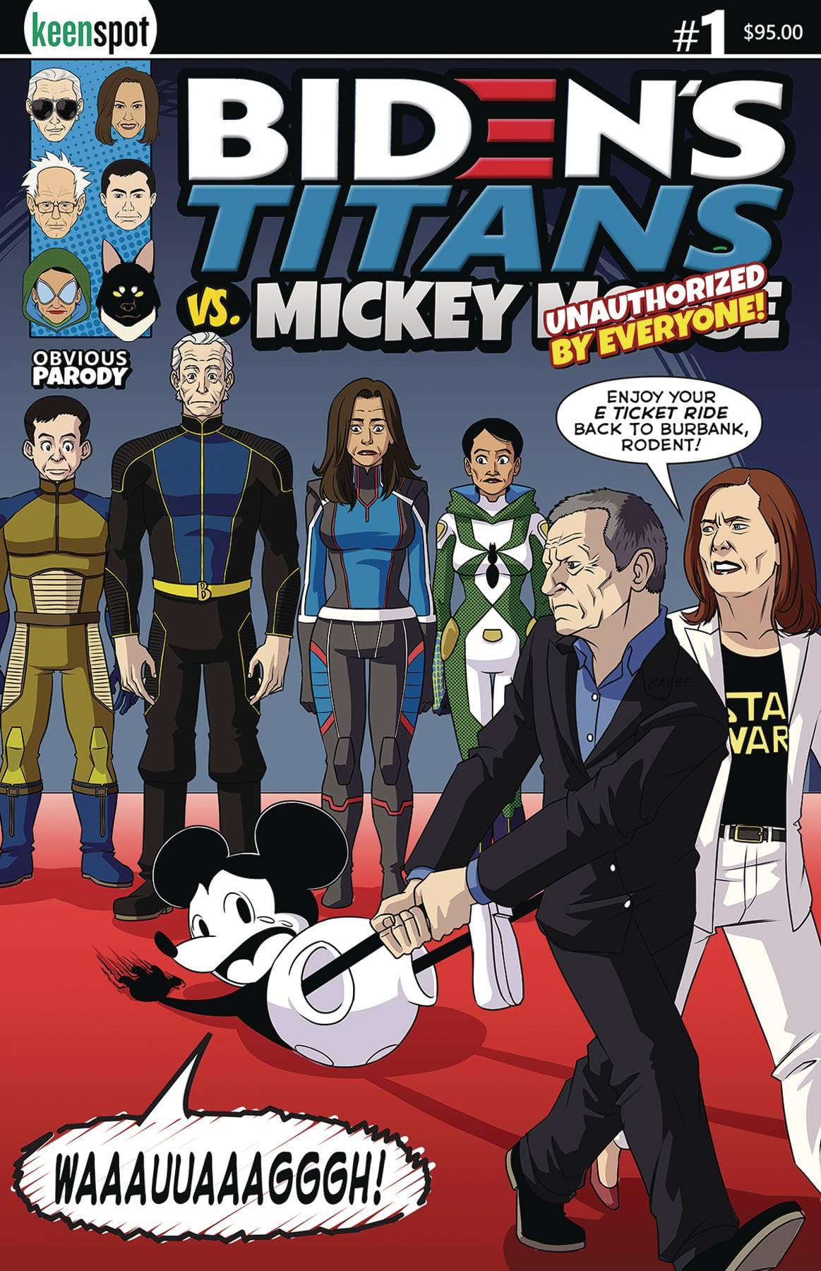 KEENSPOT ENTERTAINMENT Comic Books BIDENS TITANS VS MICKEY MOUSE (UNAUTH) #1 CVR E E TICKET 70712974103501751