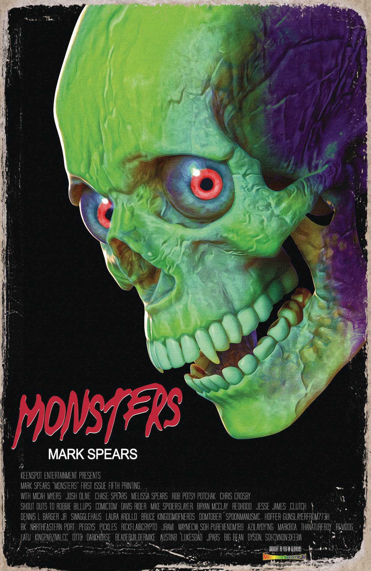 mark spears monsters #1 5th ptg cvr b 1:20 incv evil dead var