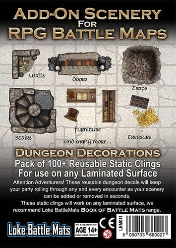 Loke Battle Mats Tabletop Games > Role-Playing Games > Accessories Battle Mats: Add-On Scenery for RPG Battle Maps - Dungeon Decorations 5060703680027 LBM 011