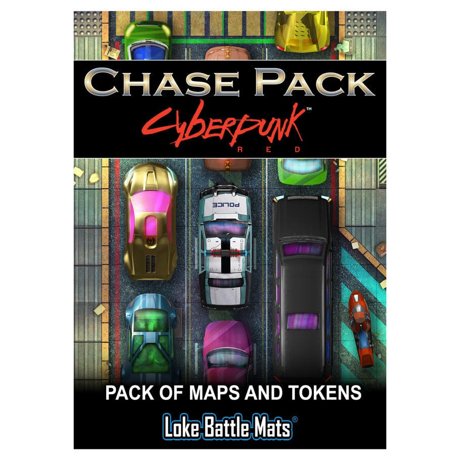 Loke BattleMats Tabletop Games > Role-Playing Games > Accessories Cyberpunk: Chase Pack Maps & Tokens for Cyberpunk RED 5060703680782 LBM066