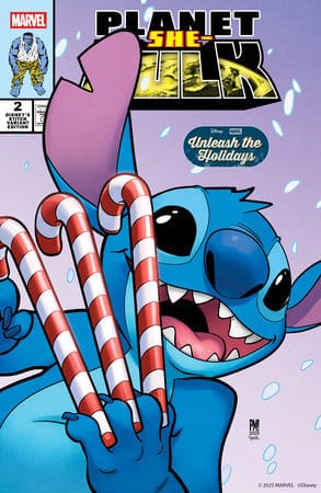 Marvel Comic Book PLANET SHE-HULK #2 PACO MEDINA DISNEY STITCH UNLEASH THE HOLIDAYS VARIANT 75960621102900241 PRH-75960621102900241