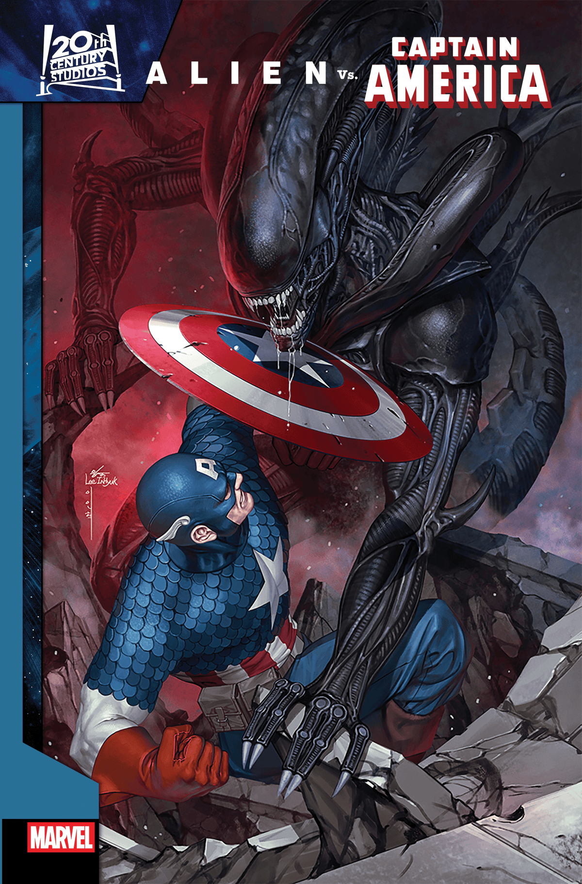 Marvel Comic Books ALIEN VS. CAPTAIN AMERICA #1 INHYUK LEE VARIANT 75960621352800131 PRH-75960621352800131