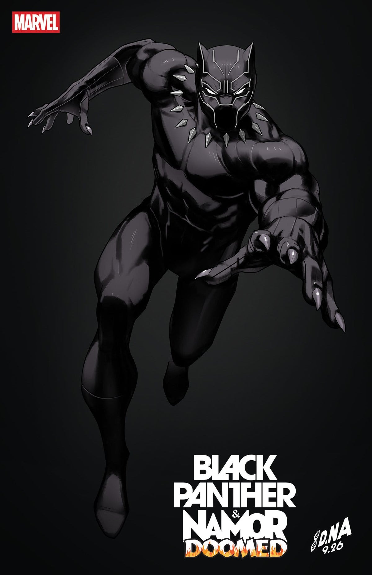 Marvel Comic Books BLACK PANTHER/NAMOR: DOOMED #4 DAVID NAKAYAMA COLOR BLOCK BLACK VARIANT (Release Date: 12/09/2026) 75960621630700421 PRH-75960621630700421