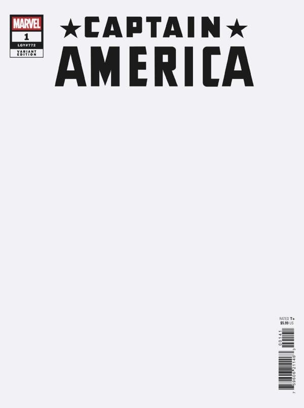 Marvel Comic Books CAPTAIN AMERICA #1 BLANK COVER VARIANT 75960621146300141 PRH-75960621146300141