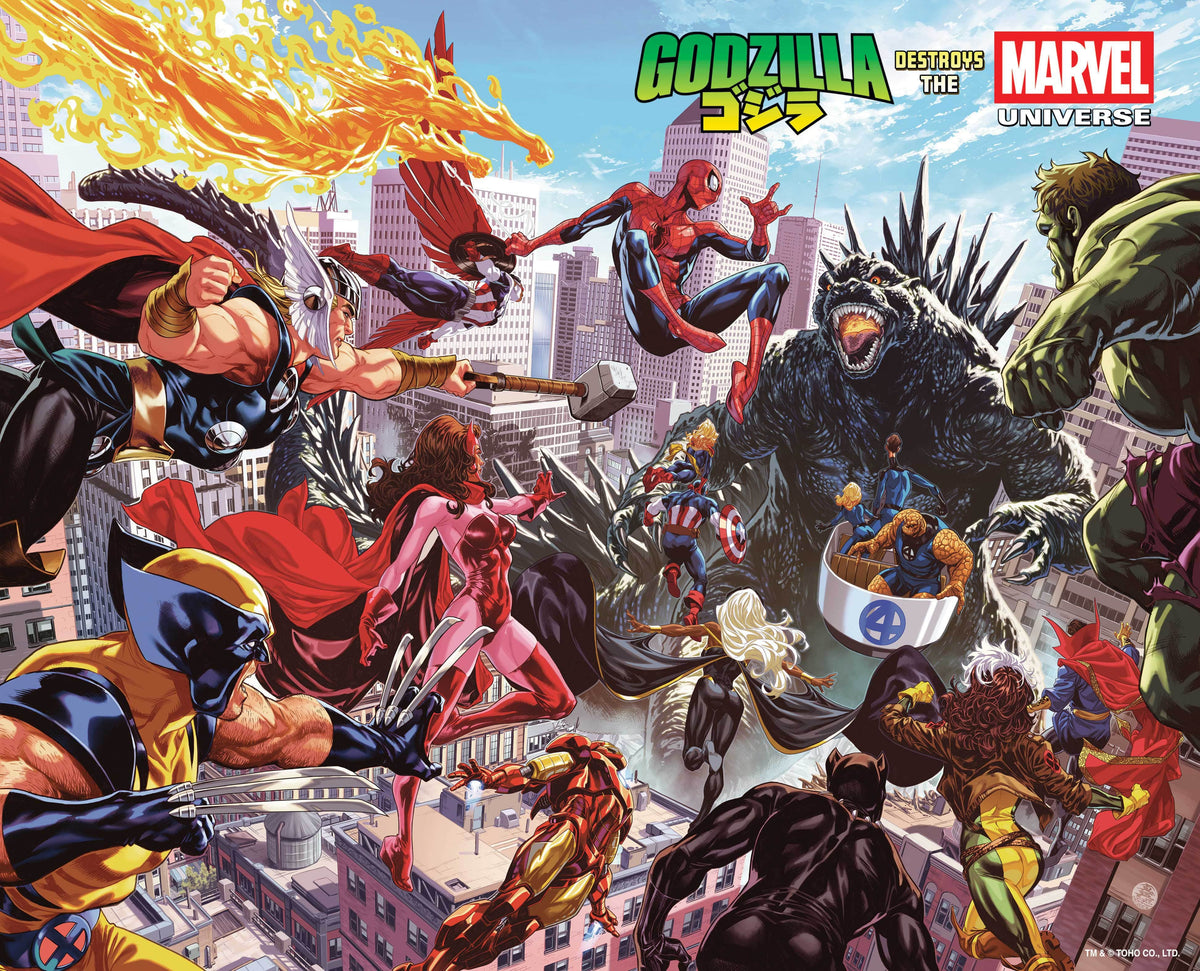 Marvel Comic Books GODZILLA DESTROYS THE MARVEL UNIVERSE #1 WRAPAROUND COVER 75960621228600111 PRH-75960621228600111