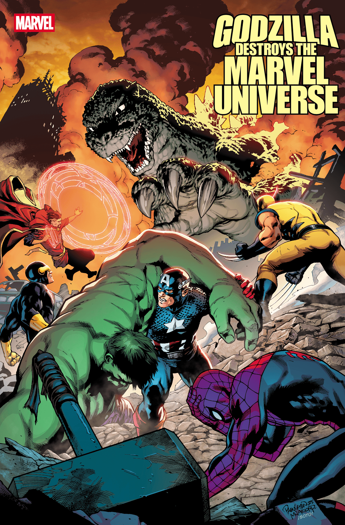 Marvel Comic Books GODZILLA DESTROYS THE MARVEL UNIVERSE #5 CARLO PAGULAYAN FAN FAVORITE VARIANT 75960621228600521 PRH-75960621228600521