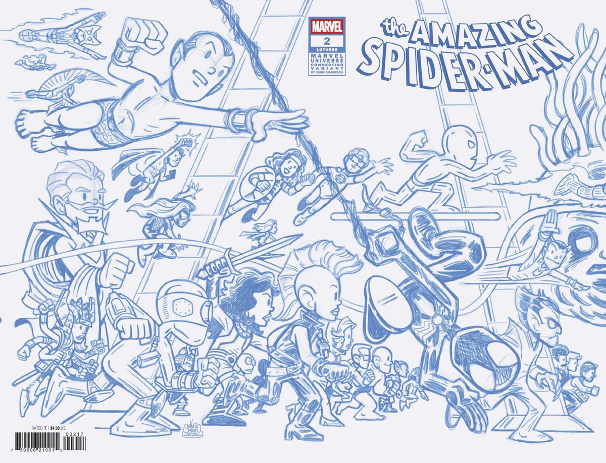 Marvel Comic Books > Incentives AMAZING SPIDER-MAN #2 1:50 INCV CHRIS GIARRUSSO MARVEL UNIVERSE CONNECTING BLUE LINE SKETCH VARIANT L 75960621001500217 PRH-75960621001500217