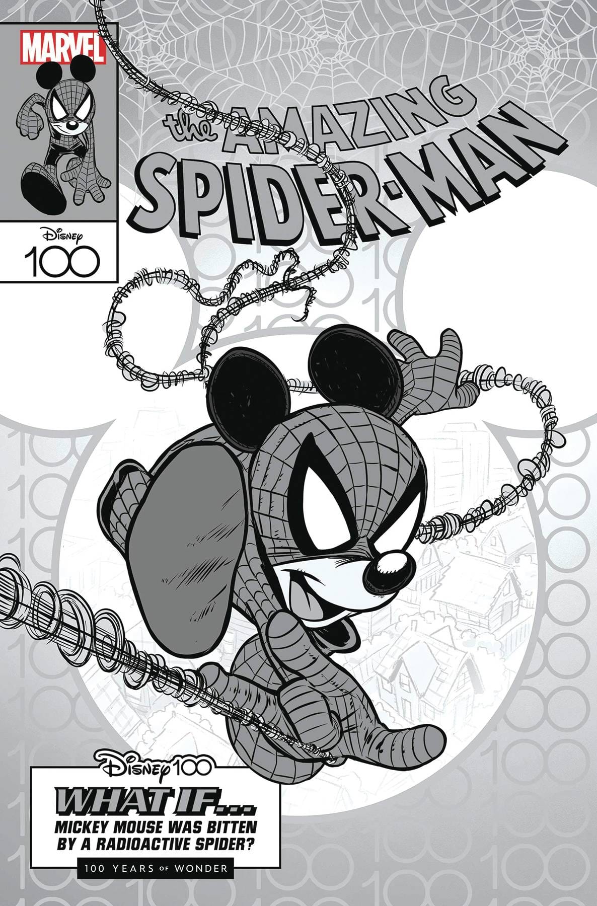 Marvel PRH Comic Books > Incentives AMAZING SPIDER-MAN #35 1:100 INCV DISNEY100 BW VAR 75960620200303516 AUG230720