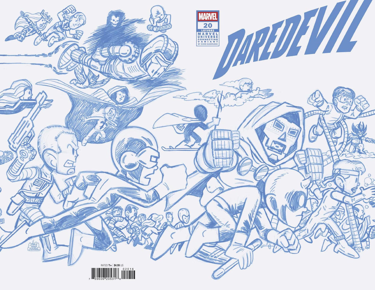 Marvel Comic Books > Incentives DAREDEVIL #20 1:50 INCV CHRIS GIARRUSSO MARVEL UNIVERSE CONNECTING BLUE LINE SKETCH VARIANT C 75960620531802016 PRH-75960620531802016