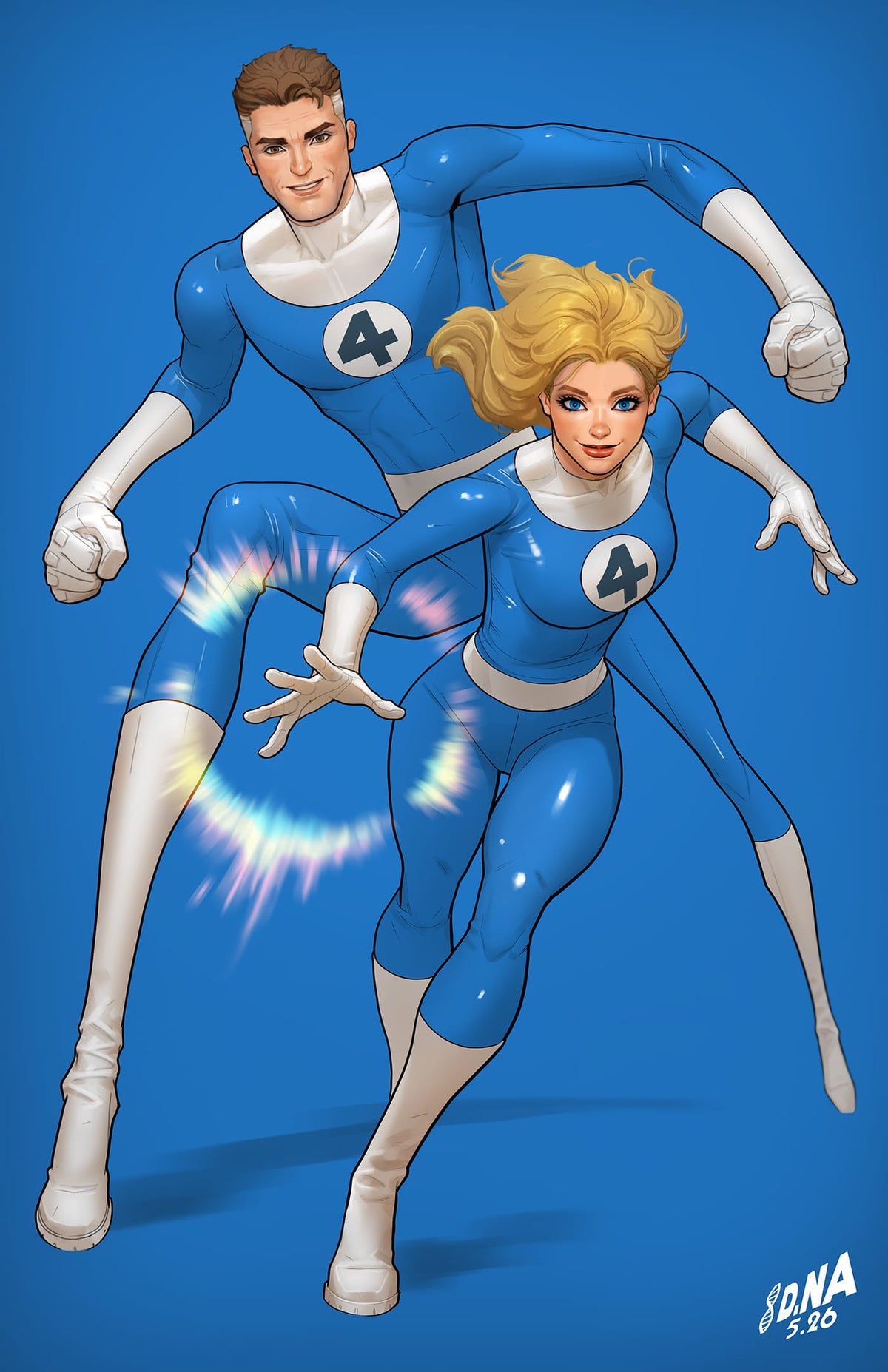 Marvel Comic Books > Incentives FANTASTIC FOUR #14 1:50 INCV DAVID NAKAYAMA COLOR BLOCK BLUE VIRGIN VARIANT 75960621122701416 PRH-75960621122701416