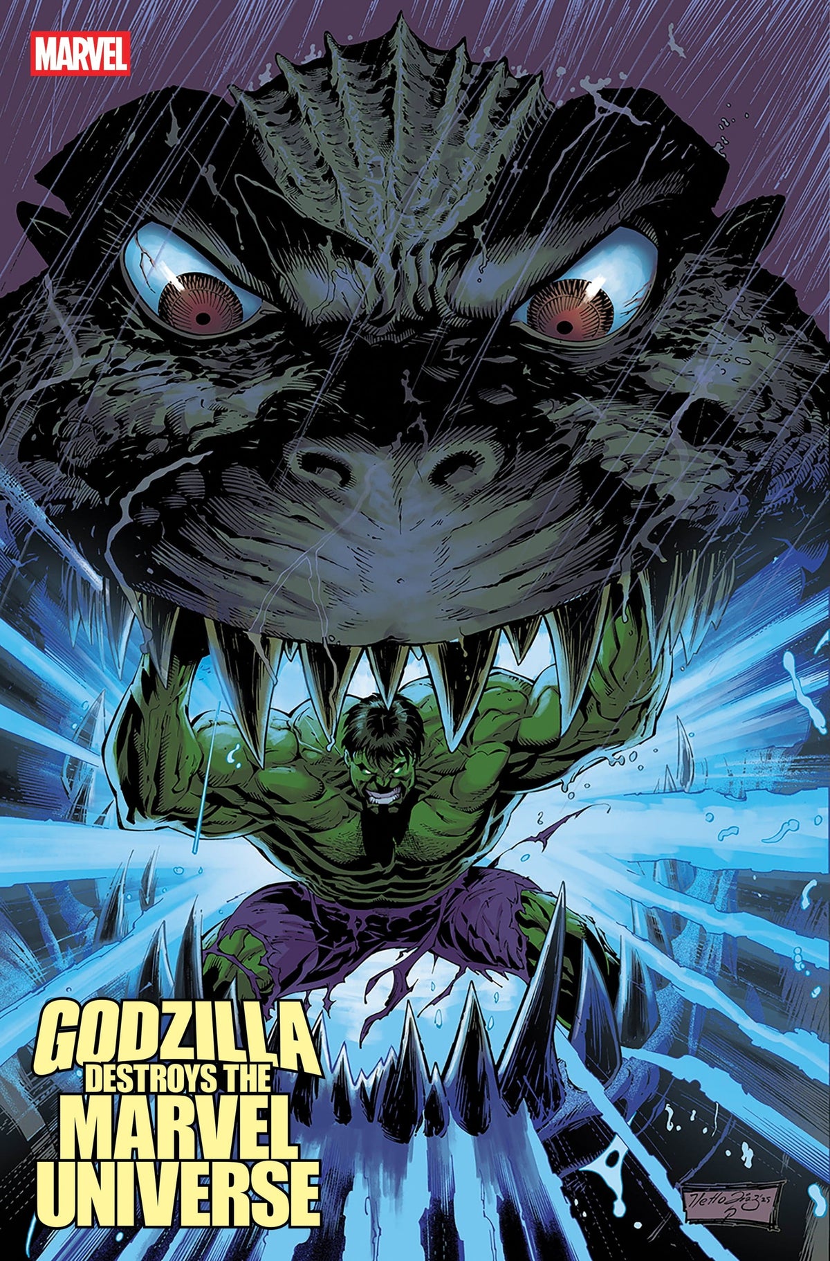 Marvel Comic Books > Incentives GODZILLA DESTROYS THE MARVEL UNIVERSE #4 1:25 INCV NETHO DIAZ VARIANT 75960621228600416 PRH-75960621228600416