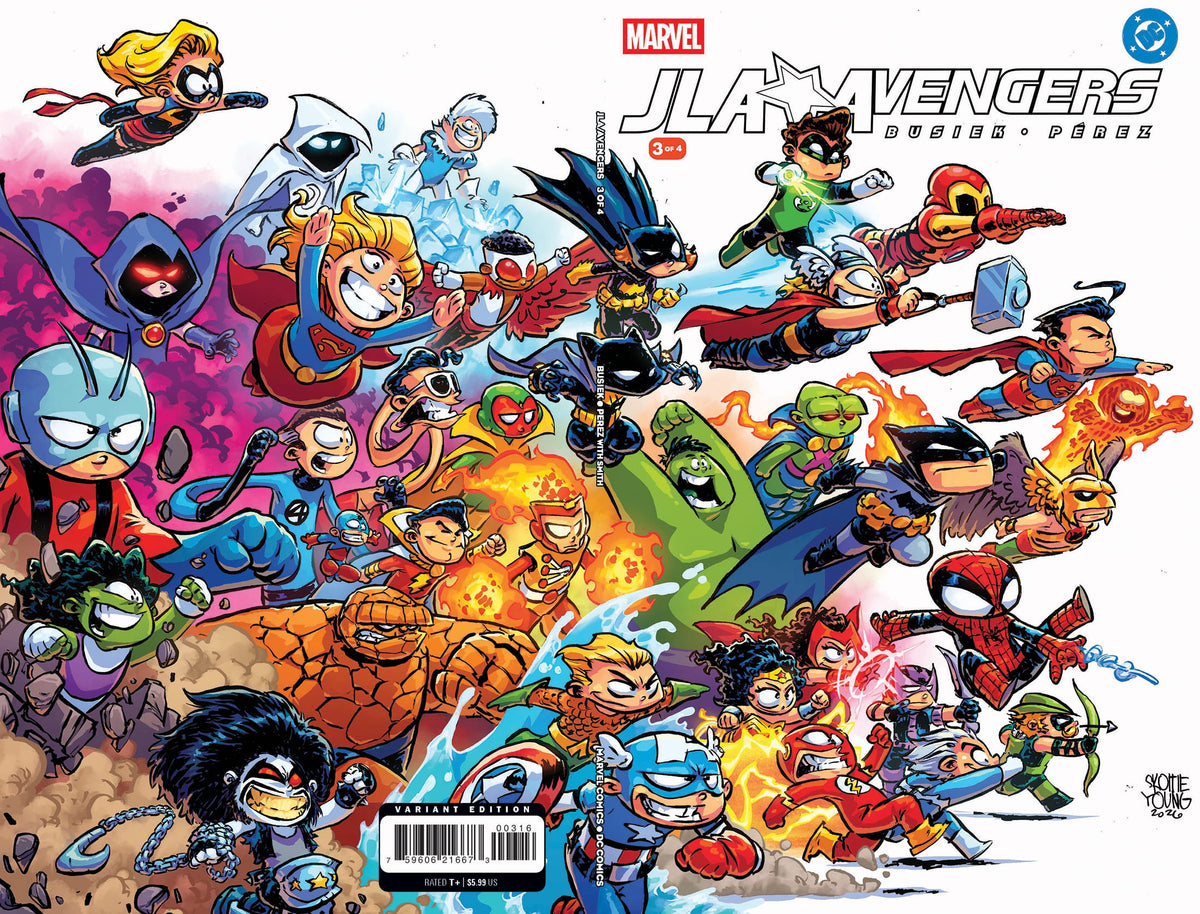 Marvel Comic Books > Incentives JLA/AVENGERS #3 1:25 INCV FACSIMILE EDITION SKOTTIE YOUNG WRAPAROUND VARIANT 75960621667300316 PRH-75960621667300316