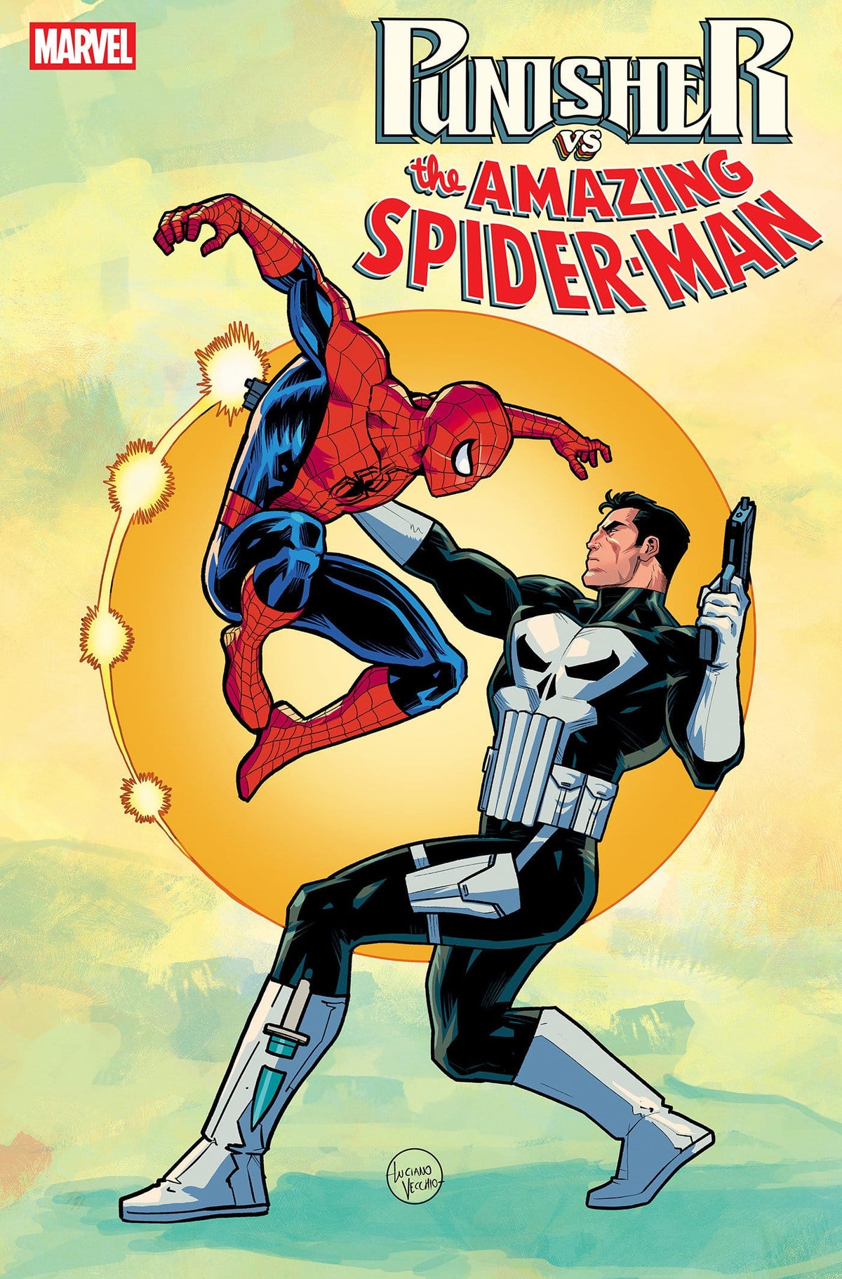 Marvel Comic Books > Incentives PUNISHER VS. SPIDER-MAN #3 1:25 INCV LUCIANO VECCHIO VARIANT (Release Date: 09/23/2026) 75960621549200316 PRH-75960621549200316