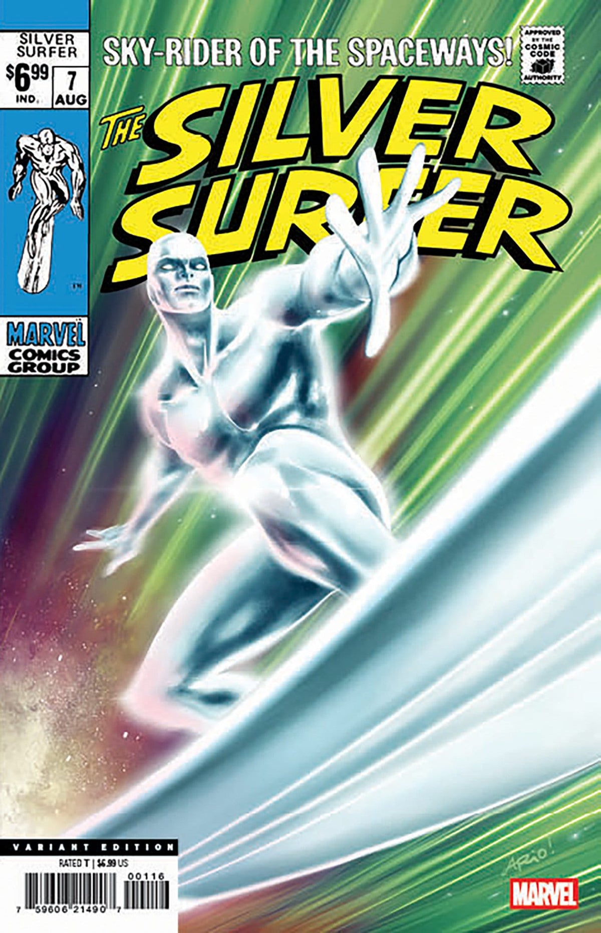 Marvel Comic Books > Incentives SILVER SURFER #7 1:25 INCV FACSIMILE EDITION ARIO ANINDITO VARIANT (Release Date: 09/16/2026) 75960621490700116 PRH-75960621490700116