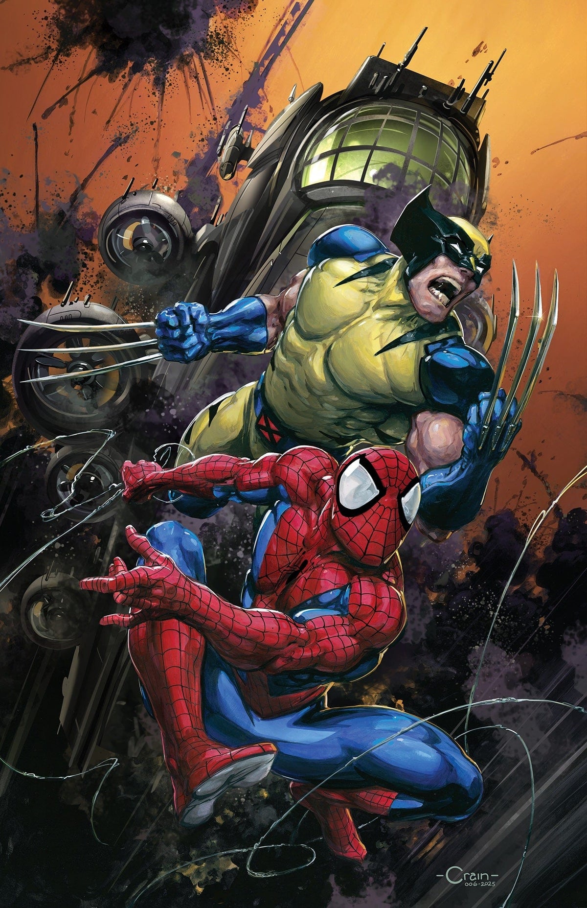 Marvel Comic Books > Incentives SPIDER-MAN & WOLVERINE #1 1:100 INCV CLAYTON CRAIN VIRGIN VARIANT 75960621258300118 PRH-75960621258300118