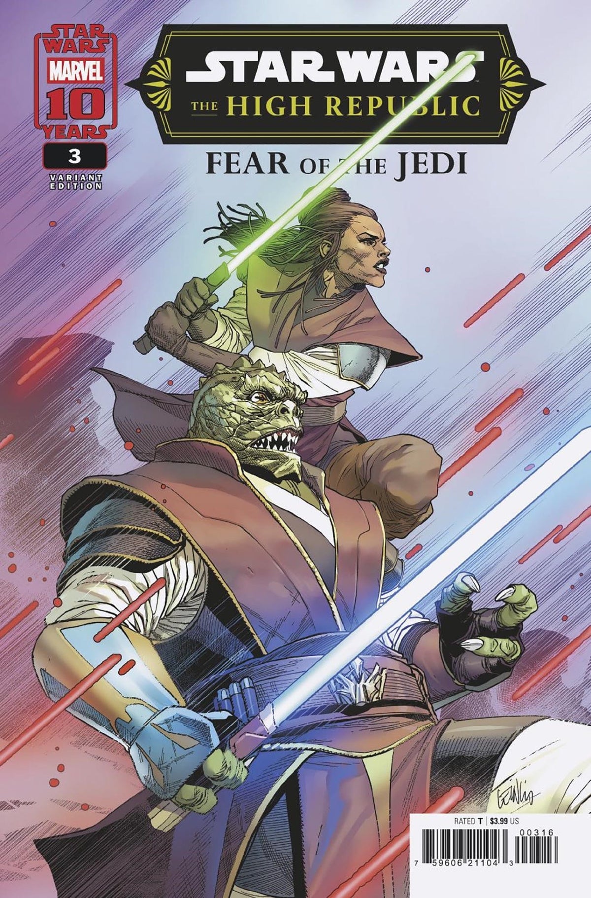 Marvel Comic Books > Incentives STAR WARS: THE HIGH REPUBLIC - FEAR OF THE JEDI #3 1:25 INCV LEINIL YU VARIANT 75960621104300316 PRH-75960621104300316