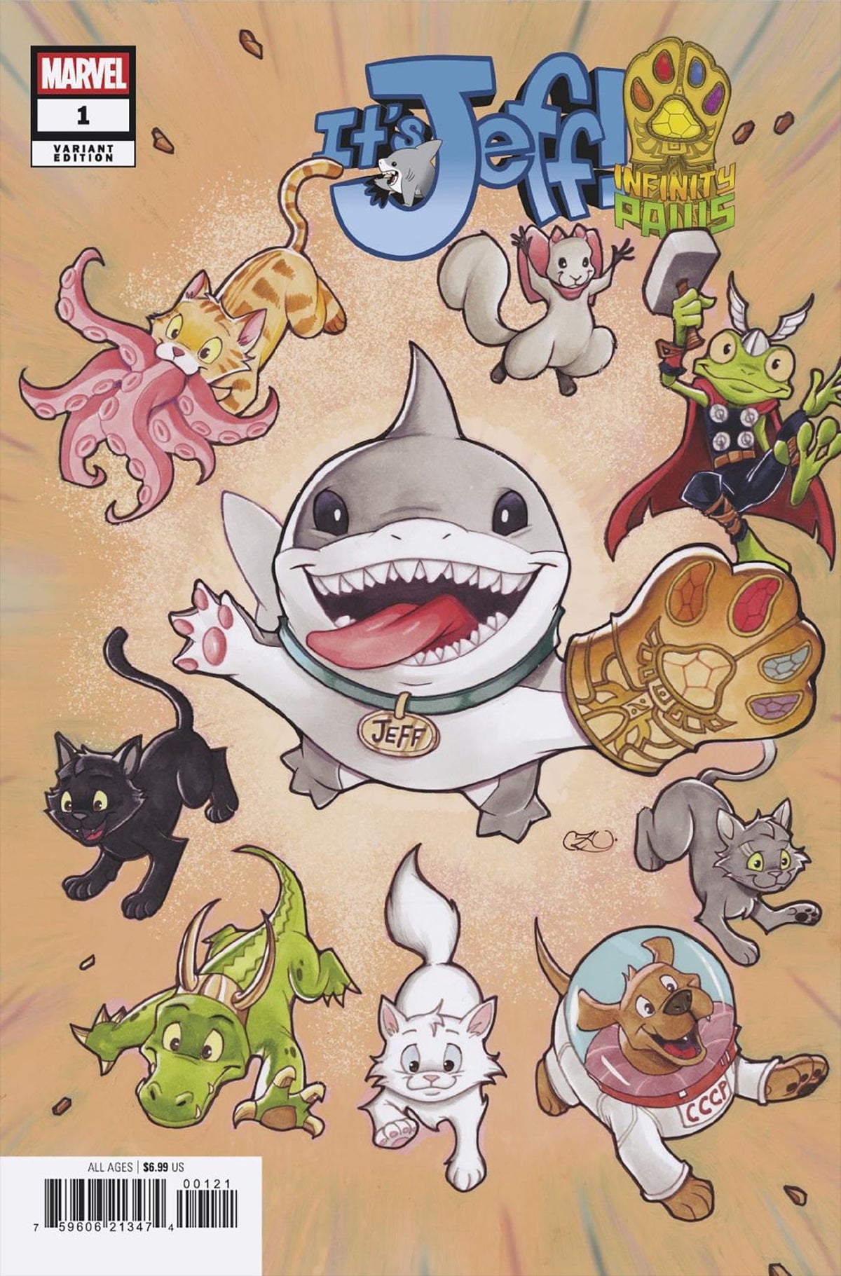 Marvel Comic Books IT'S JEFF: INFINITY PAWS #1 CHRISSIE ZULLO VARIANT 75960621347400121 PRH-75960621347400121