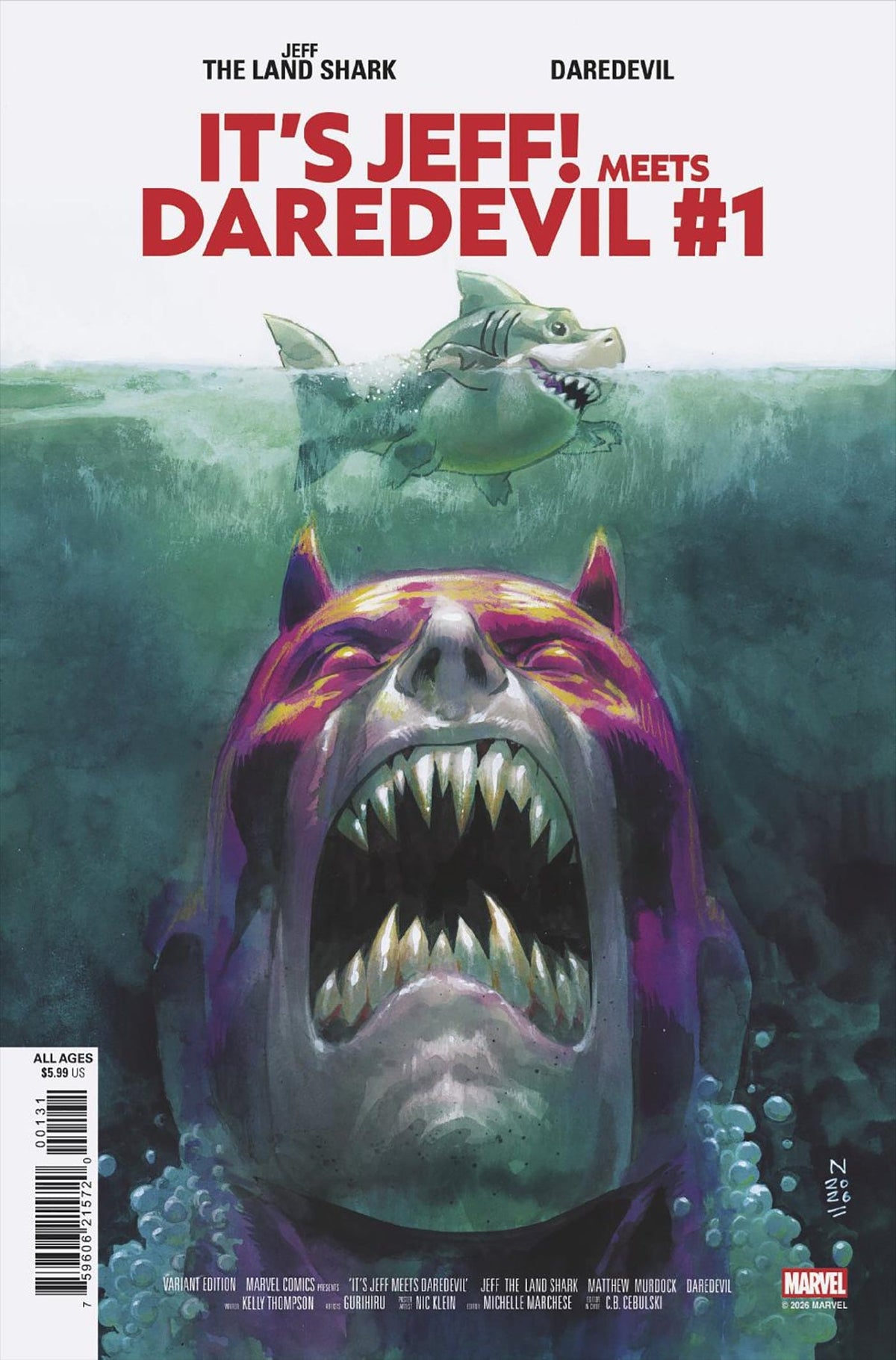 Marvel Comic Books IT'S JEFF MEETS DAREDEVIL #1 NIC KLEIN VARIANT 75960621572000131 PRH-75960621572000131