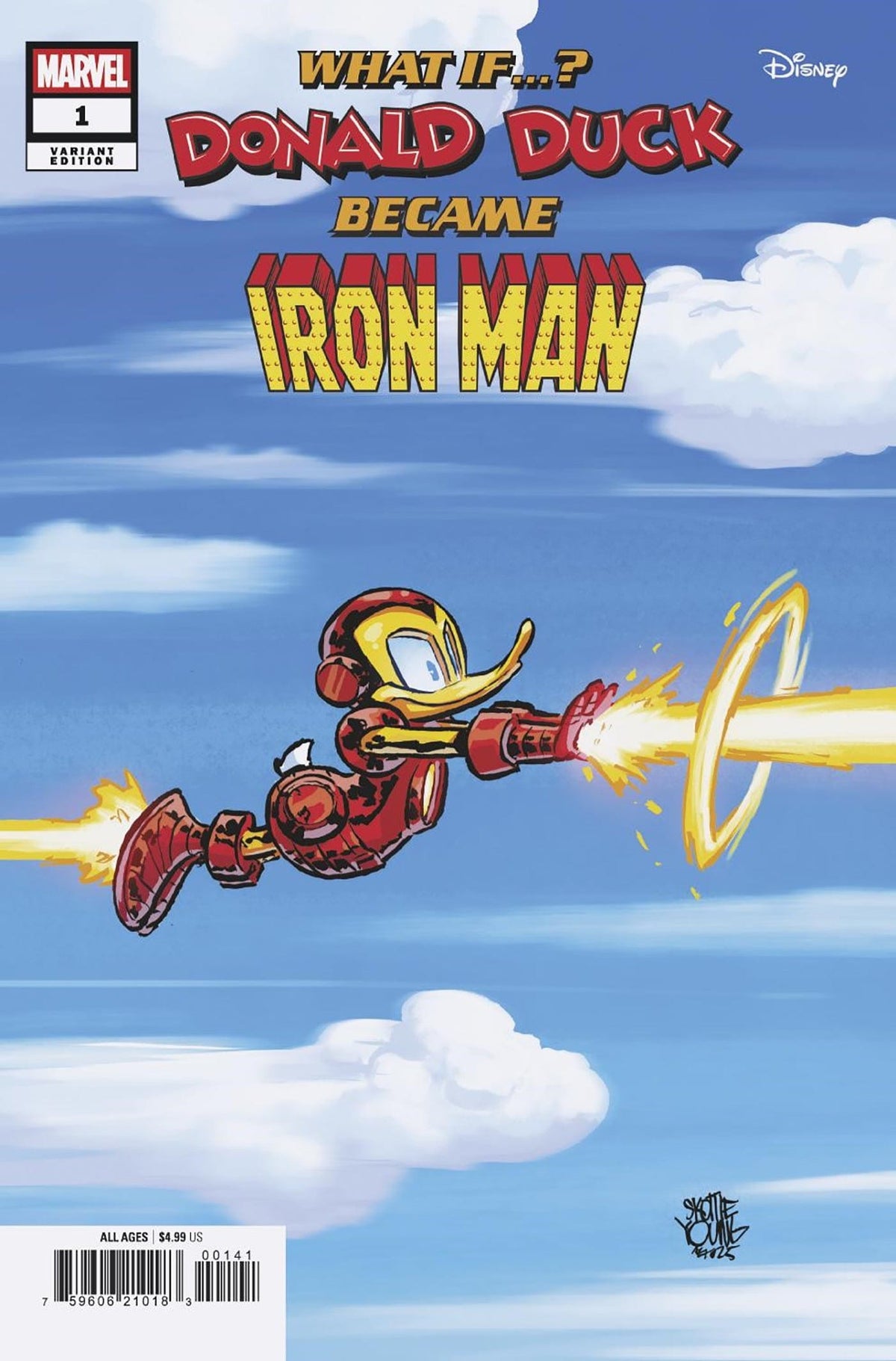 Marvel Comic Books MARVEL & DISNEY: WHAT IF...? DONALD DUCK BECAME IRON MAN #1 SKOTTIE YOUNG VARIAN T 75960621018300141 PRH-75960621018300141