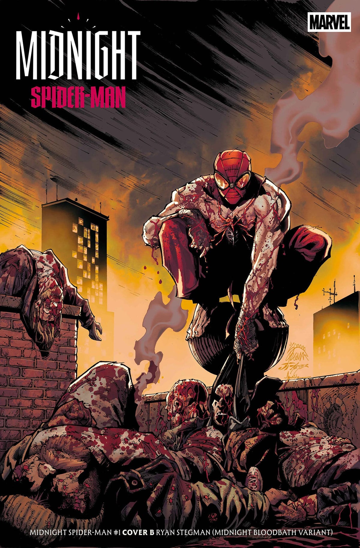 Marvel Comic Books MIDNIGHT SPIDER-MAN #1 COVER B RYAN STEGMAN MIDNIGHT BLOODBATH VARIANT (Release Date: 10/07/2026) 75960621681900121 PRH-75960621681900121