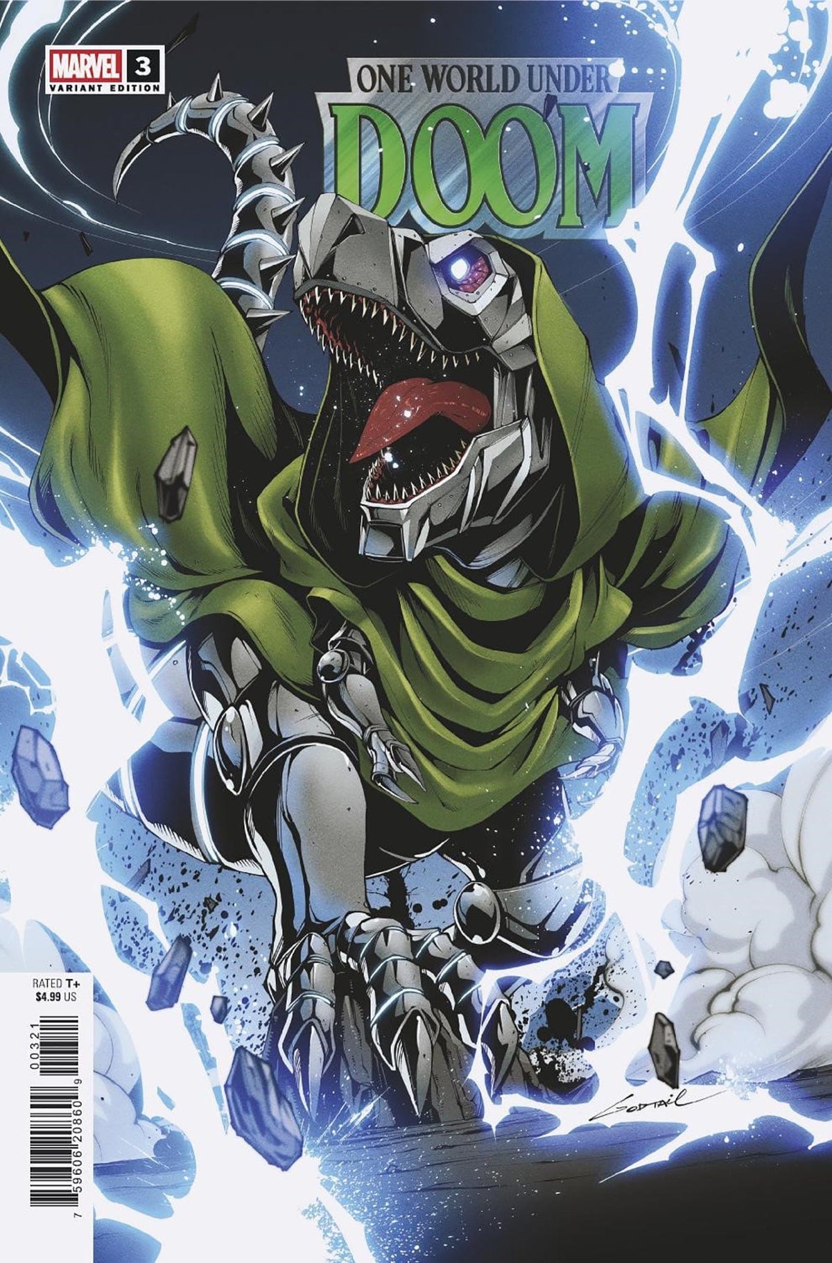 Marvel Comic Books ONE WORLD UNDER DOOM #3 GODTAIL DOOMASAUR VARIANT 75960620860900321 PRH-75960620860900321