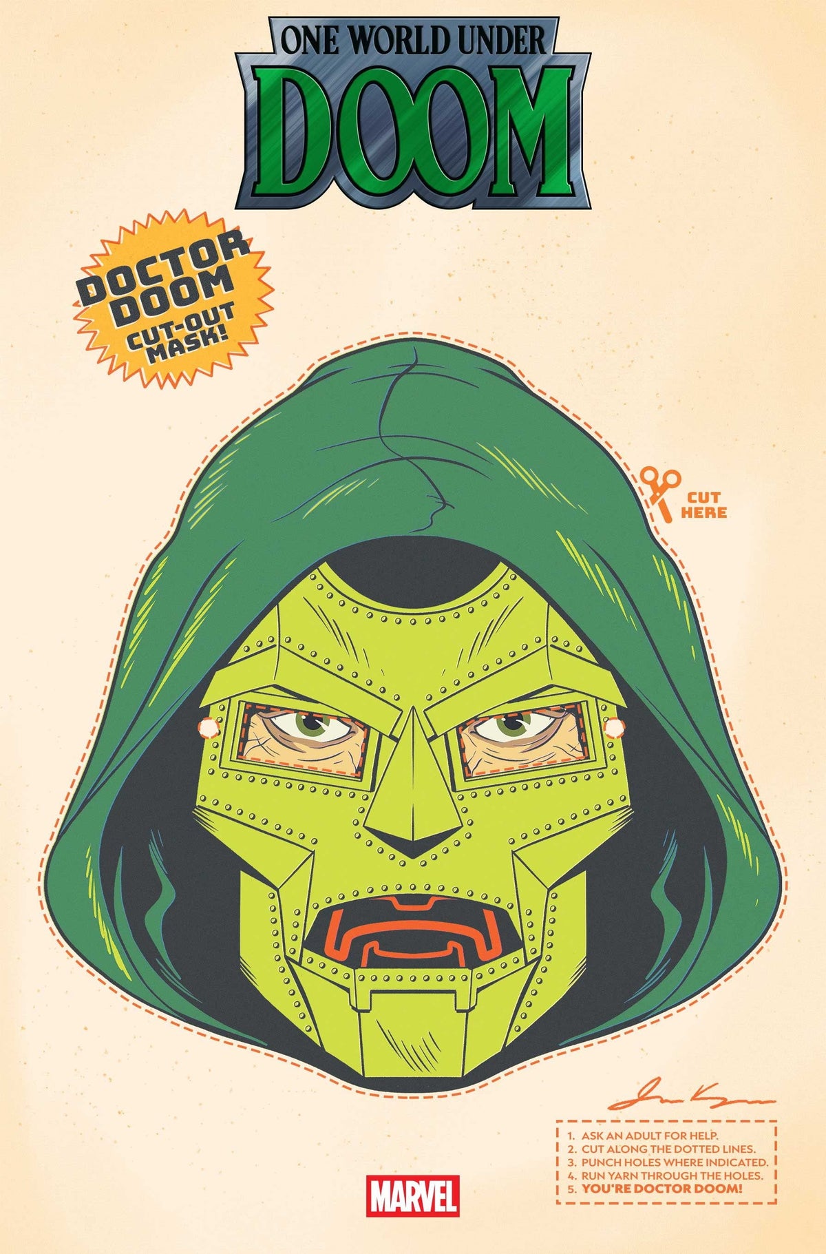 Marvel Comic Books ONE WORLD UNDER DOOM #7 RETRO HALLOWEEN MASK VARIANT 75960620860900731 PRH-75960620860900731