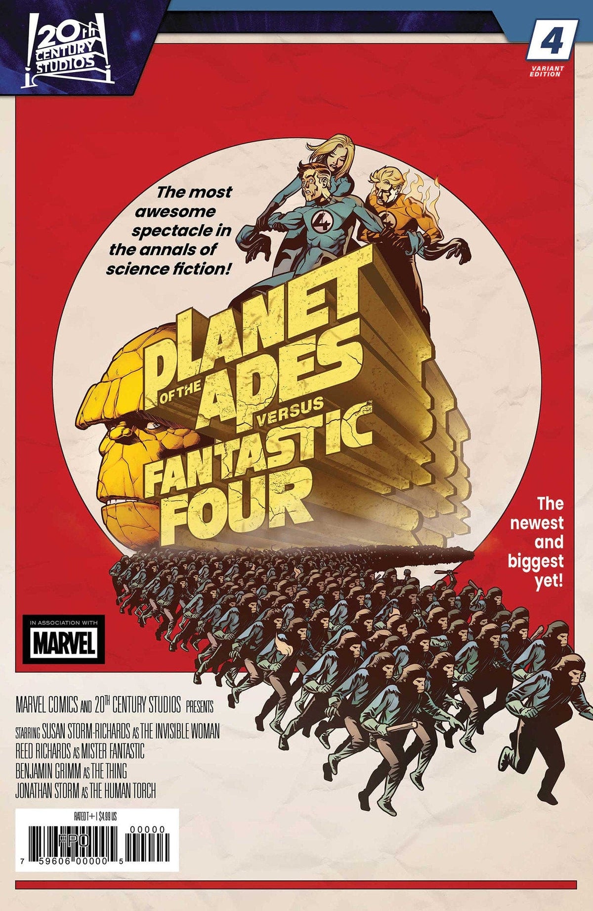 Marvel Comic Books PLANET OF THE APES VS. FANTASTIC FOUR #4 PERE PEREZ MOVIE HOMAGE VARIANT 75960621389400431 PRH-75960621389400431
