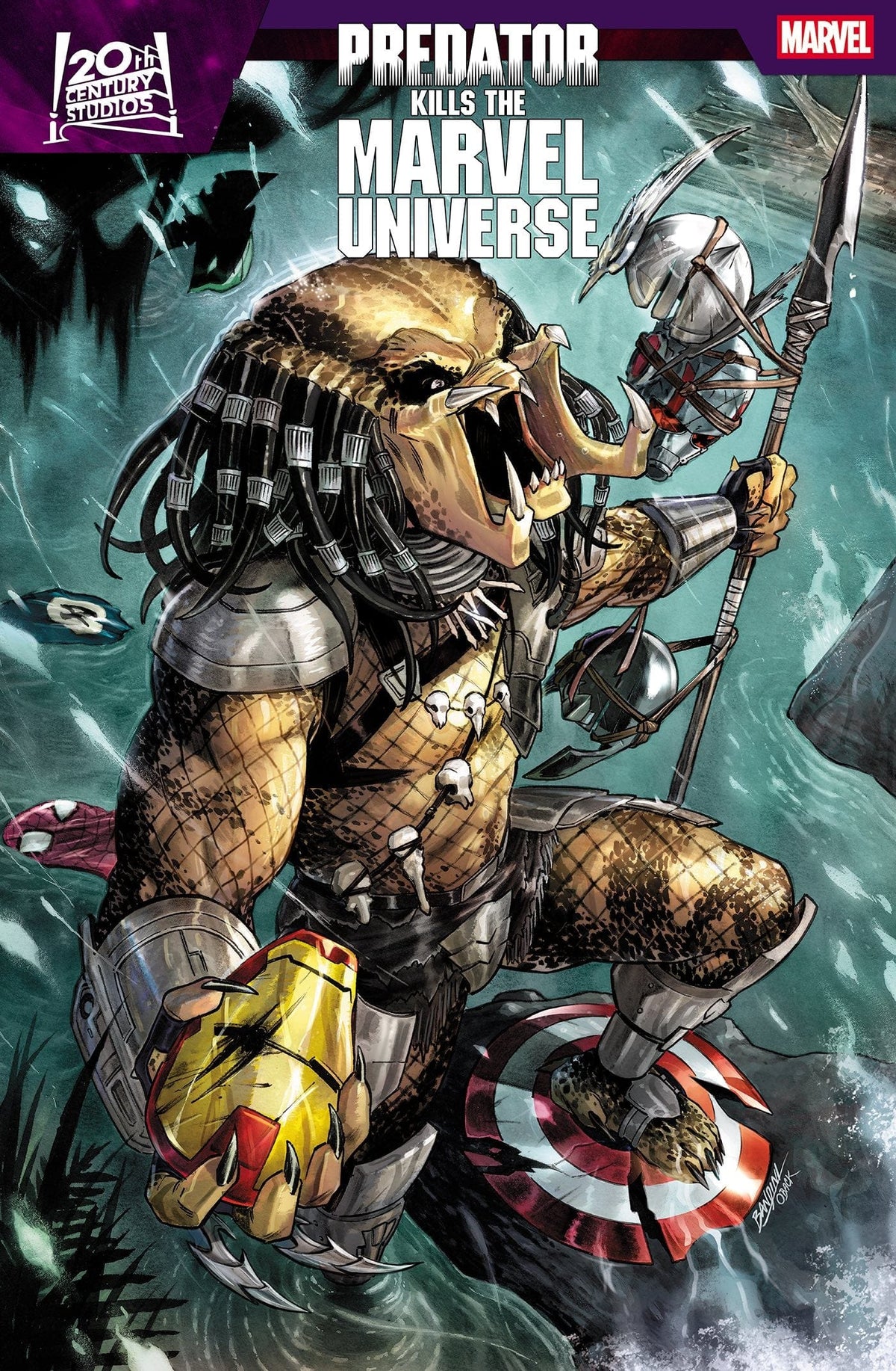 Marvel Comic Books PREDATOR KILLS THE MARVEL UNIVERSE #1 MICHELE BANDINI FOIL VARIANT 75960621259000121 PRH-75960621259000121