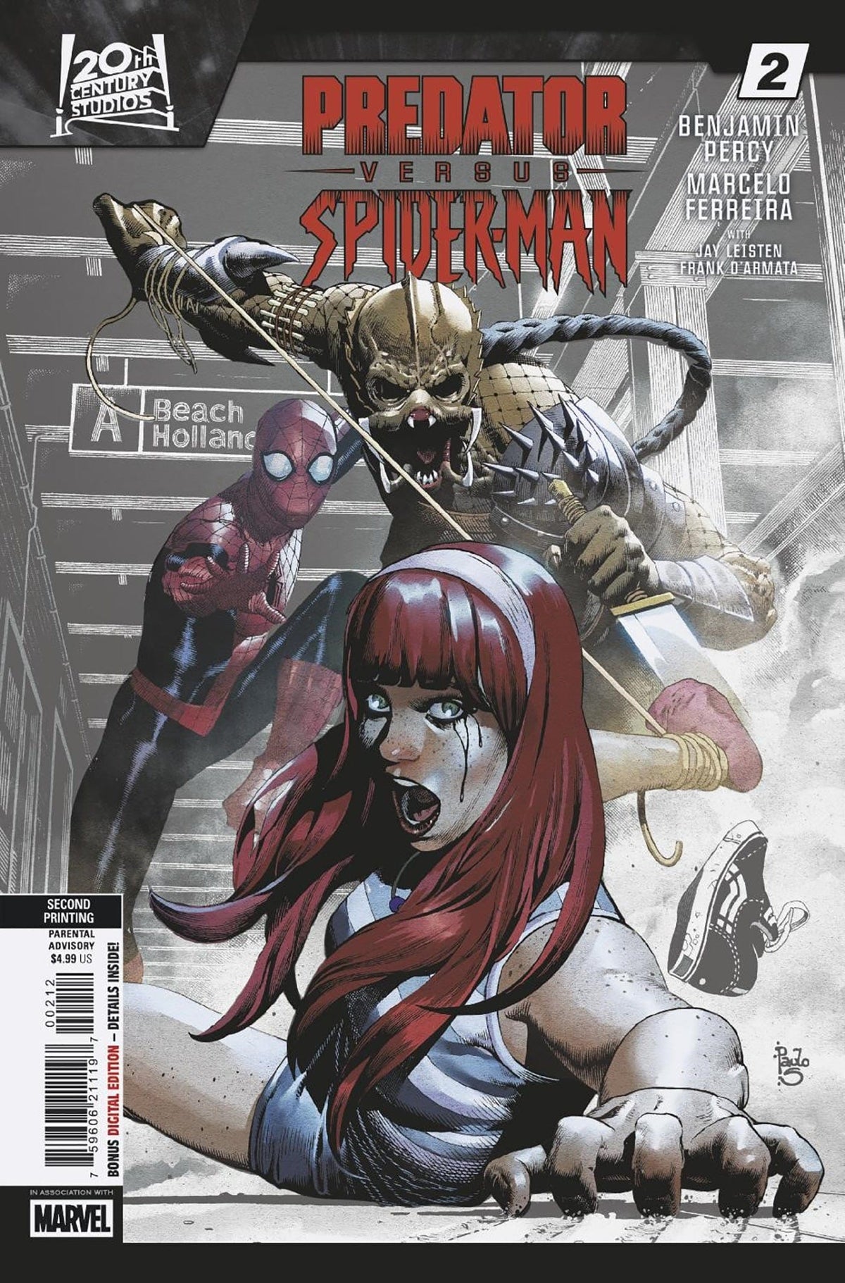 Marvel Comic Books PREDATOR VS. SPIDER-MAN #2 PAULO SIQUEIRA 2ND PRINTING VARIANT 75960621119700212 PRH-75960621119700212