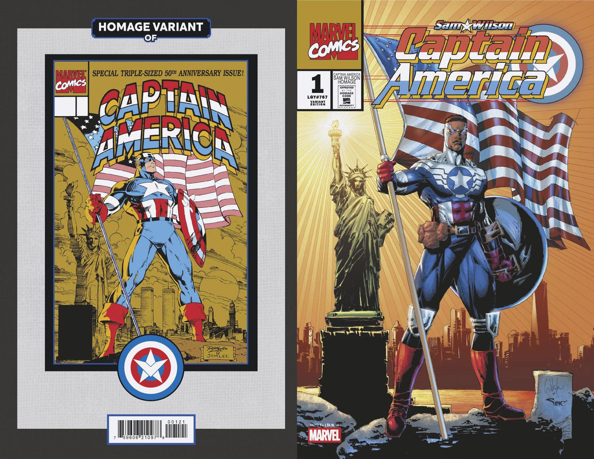 Marvel Comic Books SAM WILSON, CAPTAIN AMERICA #1 WHILCE PORTACIO CAPTAIN AMERICA SAM WILSON HOMAGE VARIANT 75960621097800121 PRH-75960621097800121