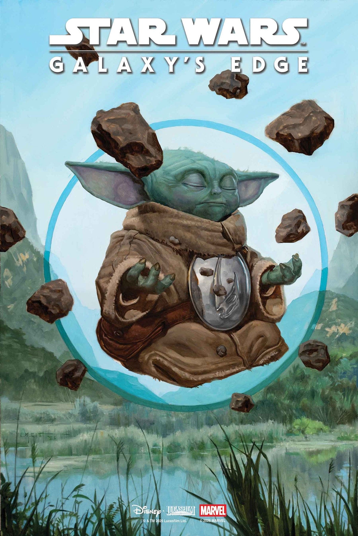 Marvel Comic Books STAR WARS: GALAXY'S EDGE - ECHOES OF THE EMPIRE #1 E.M. GIST MANDALORIAN & GROGU VARIANT 75960621593500151 PRH-75960621593500151