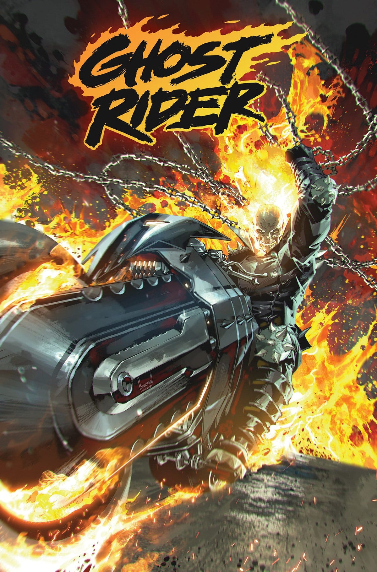Marvel Graphic Novel Ghost Rider By Benjamin Percy Omnibus Kael Ngu Cover HC 9781302966676 PRH-9781302966676