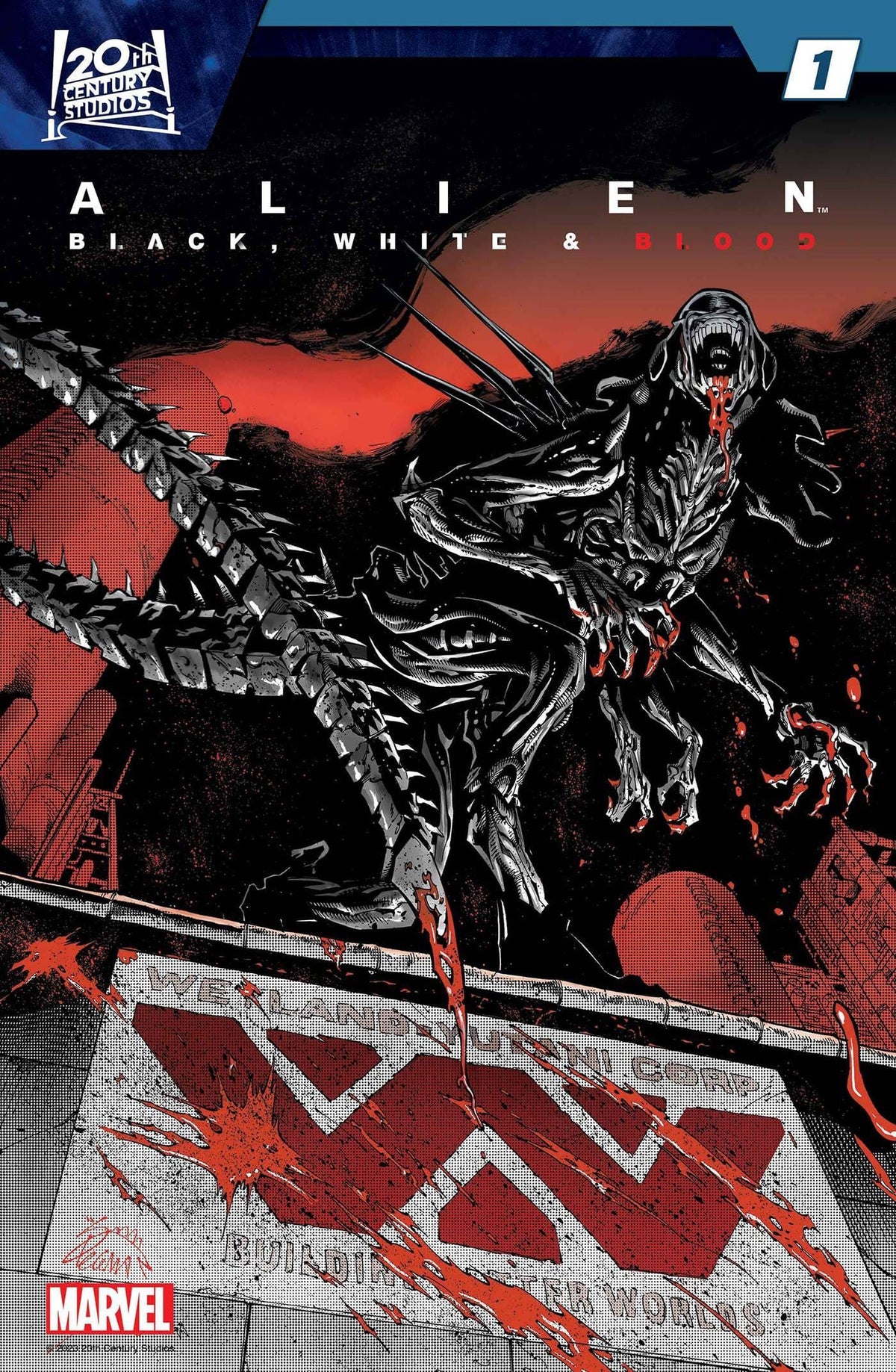 Marvel PRH Comic Books ALIEN BLACK WHITE BLOOD #1 75960620775600111 NOV230607