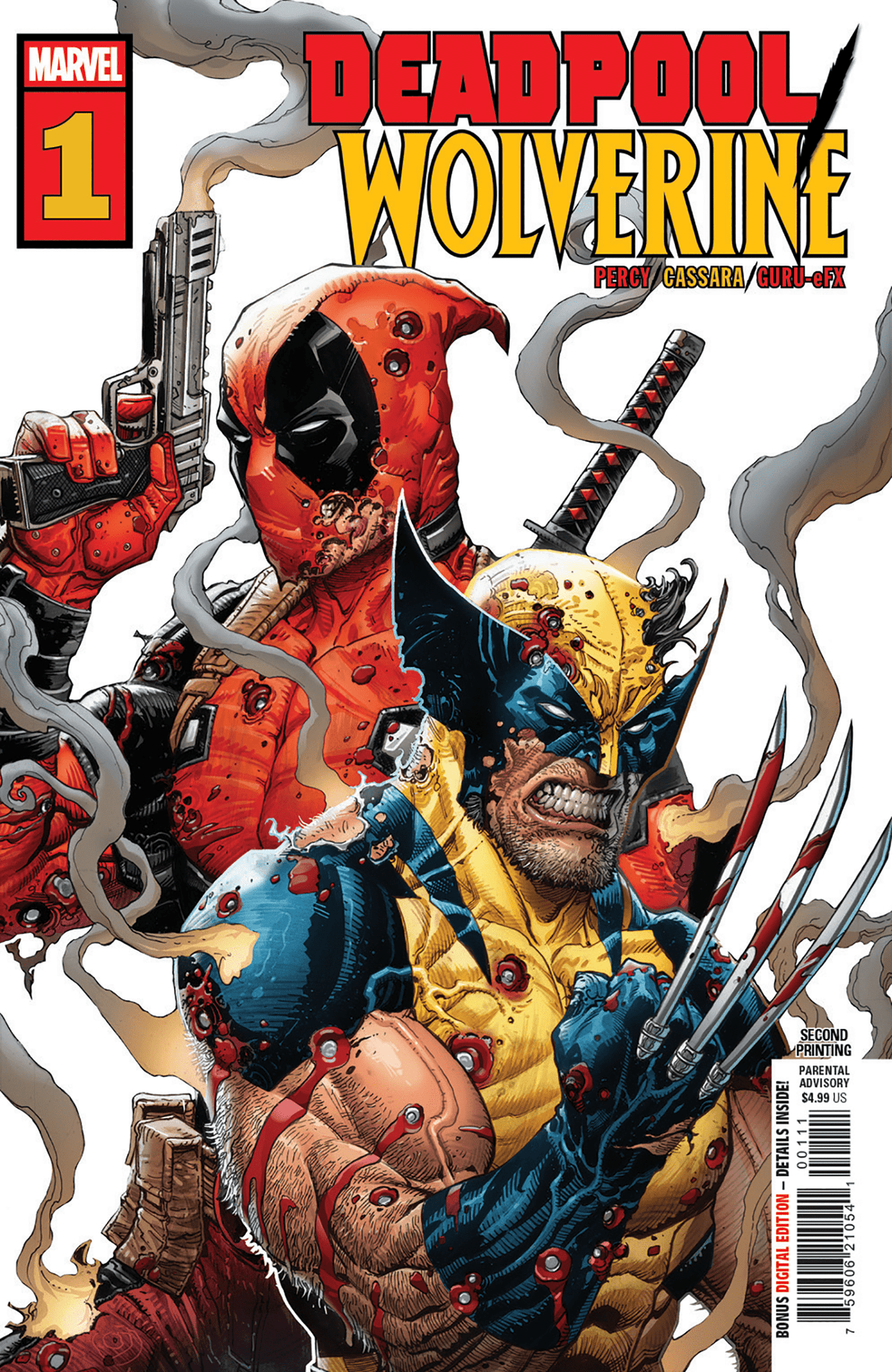 Marvel PRH Comic Books Deadpool/Wolverine #1 Joshua Cassara 2nd Printing Variant 75960621054100112 PRH-75960621054100112