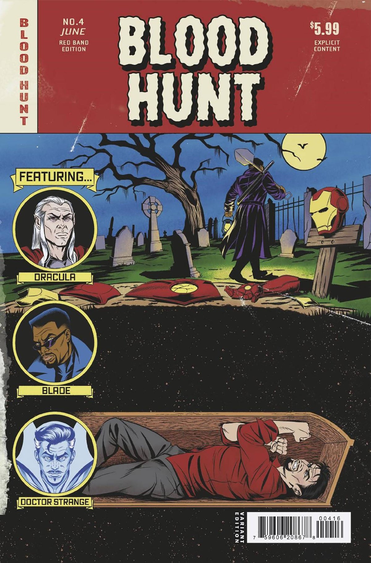 MARVEL PRH Comic Books > Incentives BLOOD HUNT RED BAND #4 1:25 INCV COLA BLOODY HOMAGE VAR '75960620867800416 APR240585