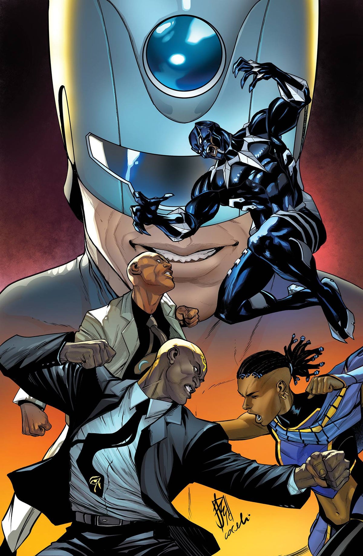 MARVEL PRH Comic Books > Incentives ULTIMATE BLACK PANTHER #2 2ND PTG 1:25 COPY INCV CASELLI VIR 75960620797800218 JAN248598