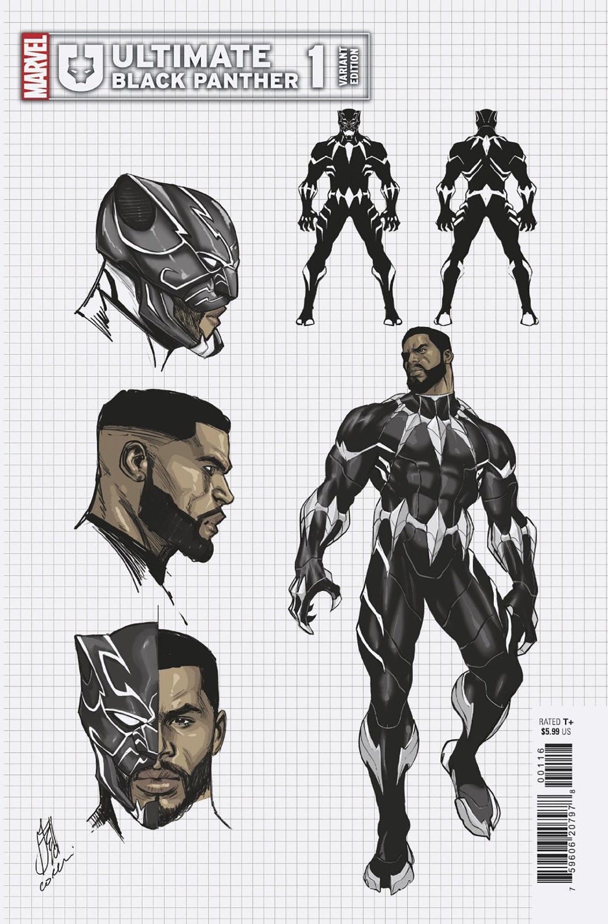 Marvel PRH Comic Books > Incentives ULTIMATE BLACK PANTHER #1 STEFANO CASELLI 1:10 DESIGN VAR 75960620797800116 NOV230653