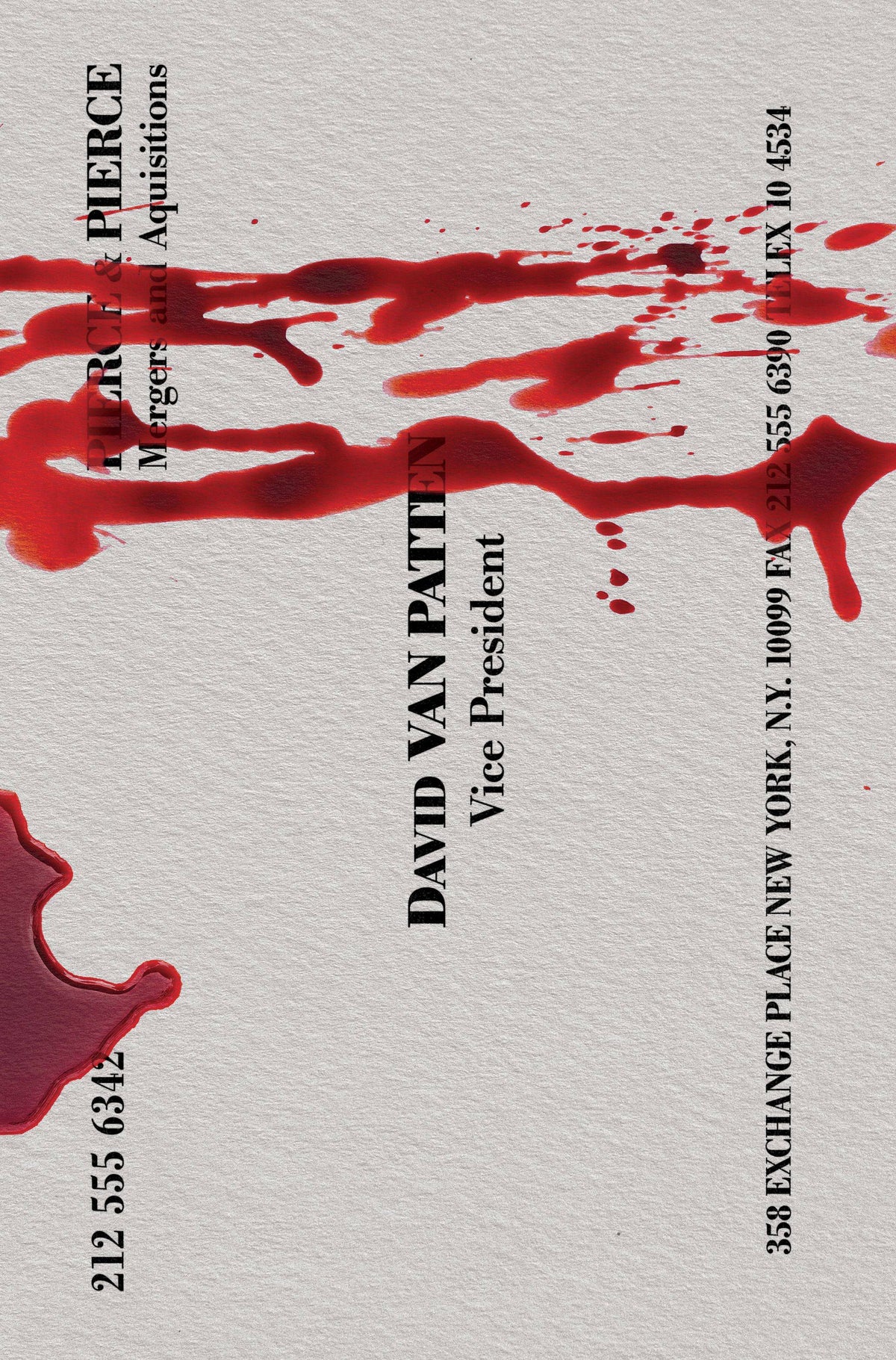 Massive Comic Books AMERICAN PSYCHO #3 (OF 5) CVR CVR D BRUDER BUSINESS CARD (MR 81013165004900341 OCT231129