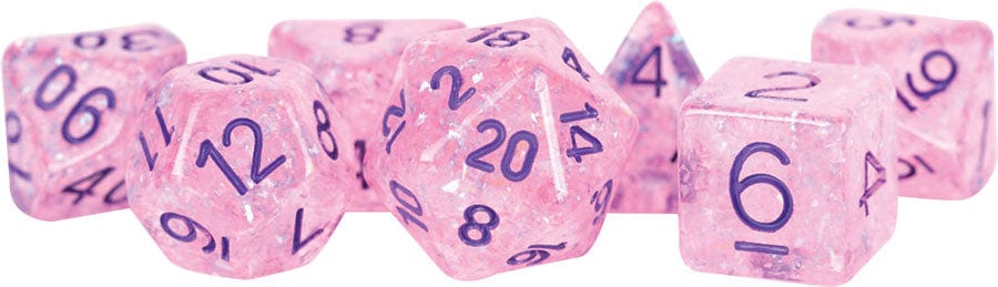 Metallic Dice Games Dice > Metallic Dice Games 16mm Resin Flash Dice Poly Set: Pink (7) 680599383892 MET 684