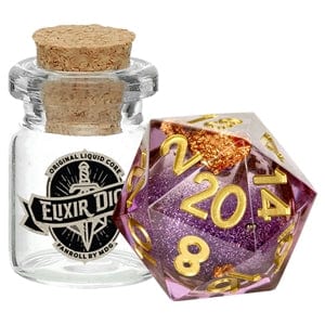Metallic Dice Games Dice > Metallic Dice Games Elixir Dice: Individual D20 Elixir Liquid Core Dice - Aether Abstract 687700232186 MET 95220