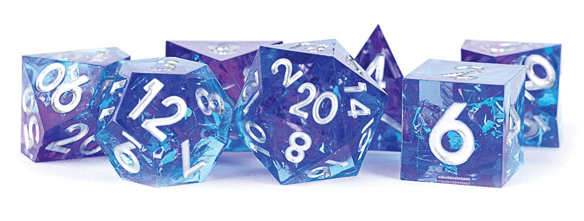 Metallic Dice Games Dice > Metallic Dice Games FanRoll: Handcrafted Sharp Edge Resin Dice 7ct - Oceanic Flare 687700231271 MET 932