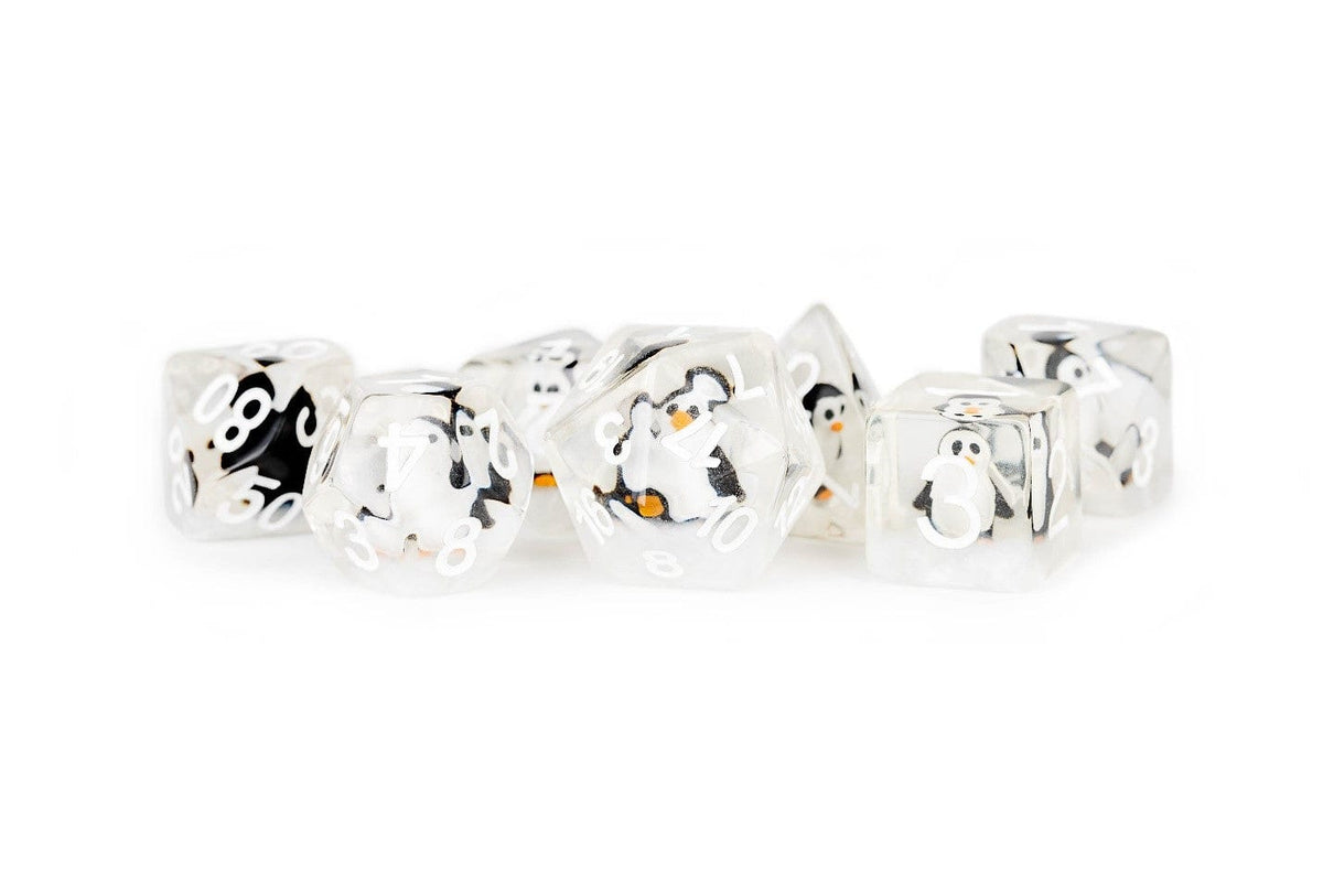 Metallic Dice Games Dice > Metallic Dice Games FanRoll: Resin Poly Dice 7ct - Penguin Dice 687700231158 MET 741